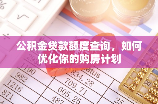 大通公积金贷款额度查询，如何优化你的购房计划