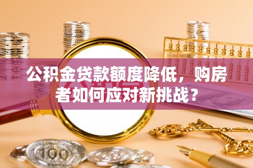 大通公积金贷款额度降低，购房者如何应对新挑战？
