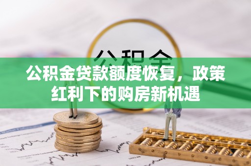大通公积金贷款额度恢复，政策红利下的购房新机遇