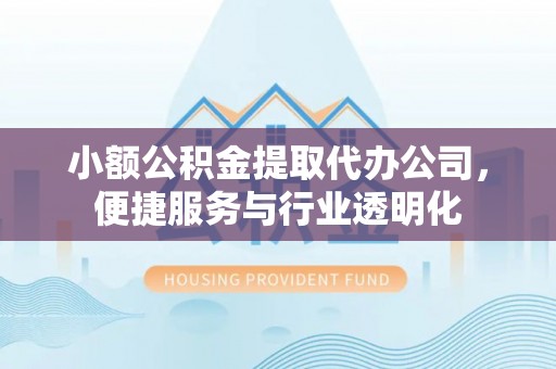 大通小额公积金提取代办公司，便捷服务与行业透明化