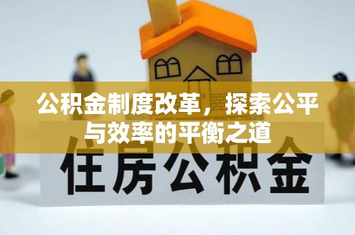大通公积金制度改革，探索公平与效率的平衡之道