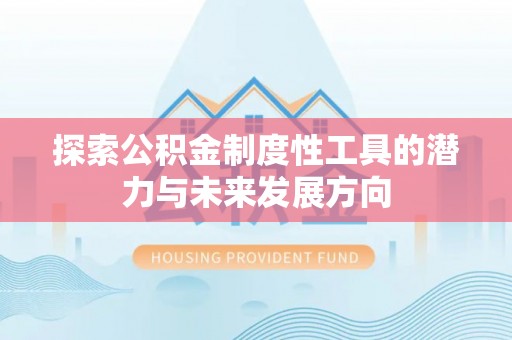 大通探索公积金制度性工具的潜力与未来发展方向