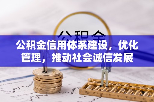 大通公积金信用体系建设，优化管理，推动社会诚信发展