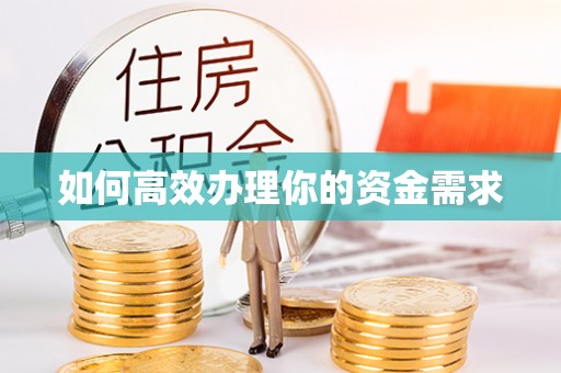 大通如何高效办理你的资金需求