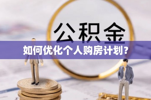 大通如何优化个人购房计划？
