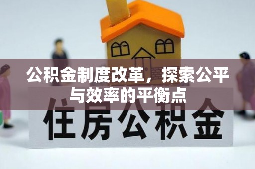 大通公积金制度改革，探索公平与效率的平衡点