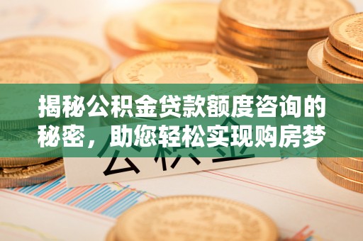 大通揭秘公积金贷款额度咨询的秘密，助您轻松实现购房梦想