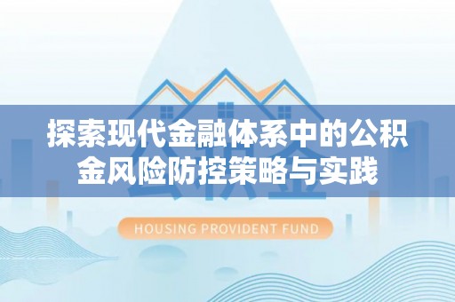 大通探索现代金融体系中的公积金风险防控策略与实践