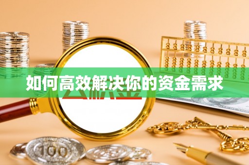 大通如何高效解决你的资金需求