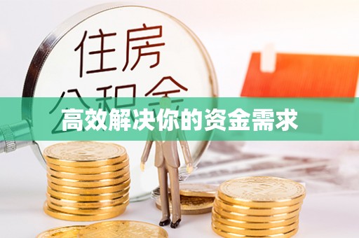 大通高效解决你的资金需求